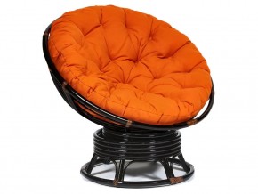 Кресло-качалка Papasan w 23/01 B с подушкой Antique brown, ткань Оранжевый в Лянторе - lyantor.магазин96.com | фото