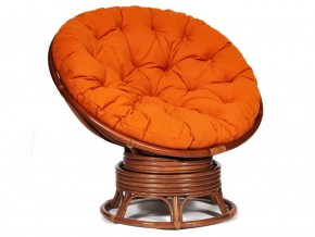 Кресло-качалка Papasan w 23/01 B с подушкой Pecan, ткань Оранжевый в Лянторе - lyantor.магазин96.com | фото